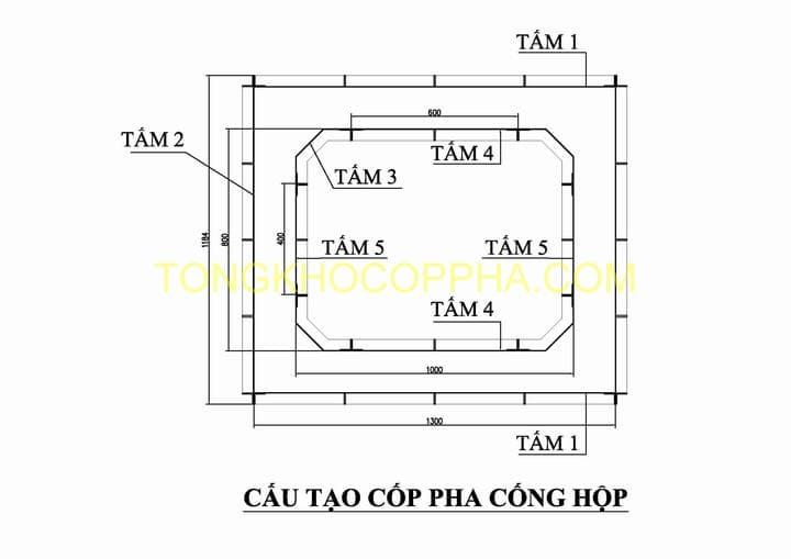 BẢN VẼ CỐP PHA CỐNG HỘP
